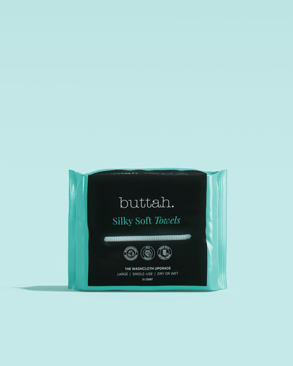 Buttah Skin Silky Soft Facial Towels 24 Count - Gentle Disposable Face Towels